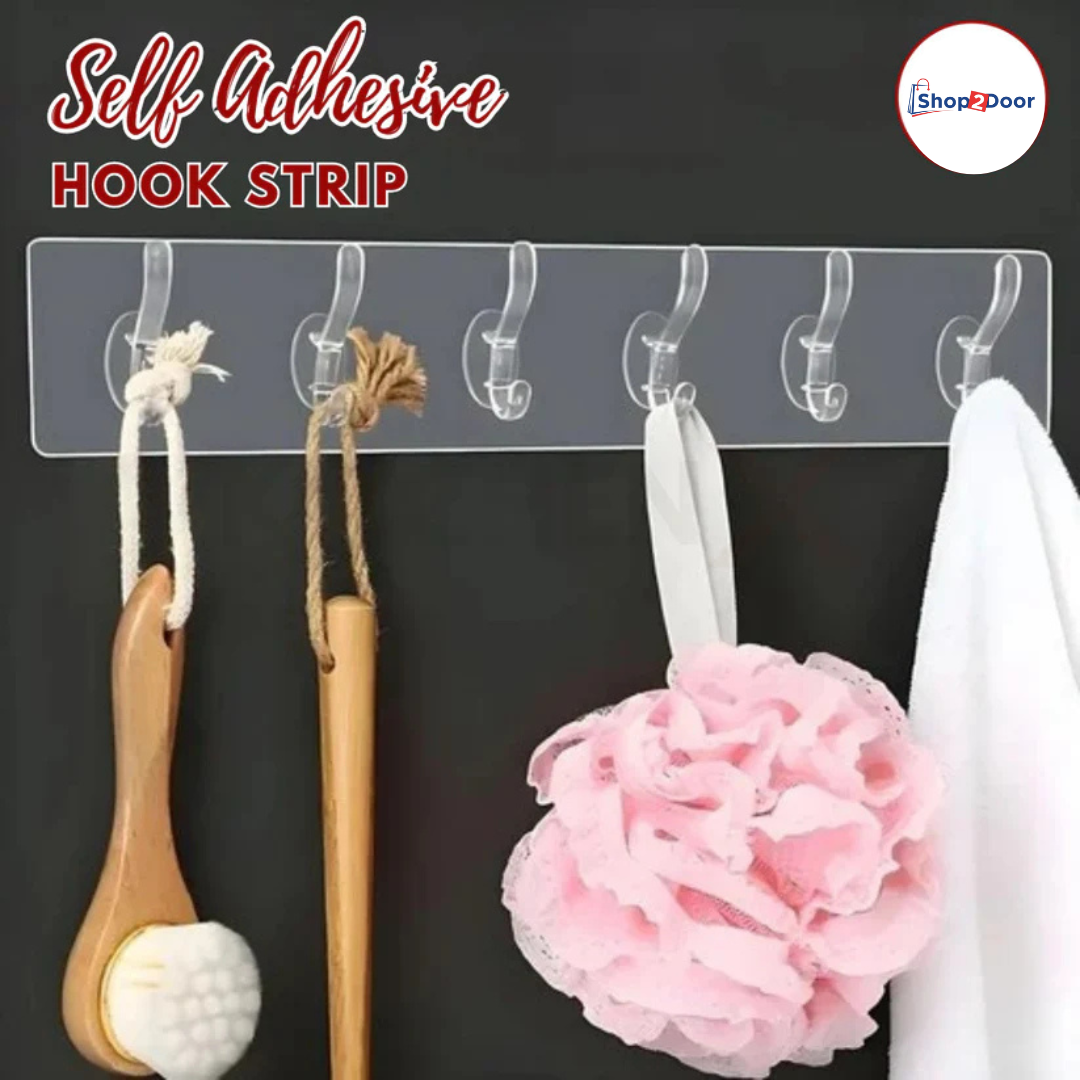Self Adhesive Wall Mounted Hooks Strip - (BUY 1 GET 1 FREE)
