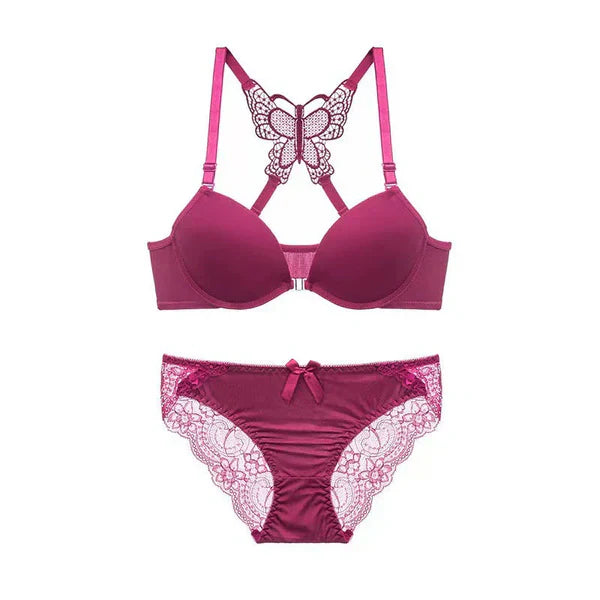 Butterfly Front lock Bra panty set