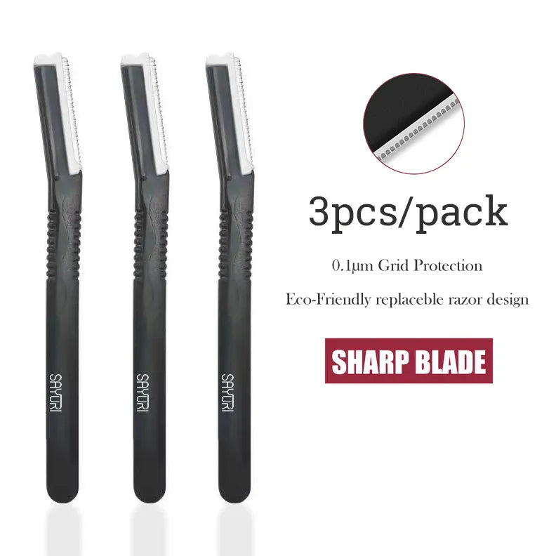 Sayuri 3 PCS Professional Facial Razor Eyebrow Trimmer ๐